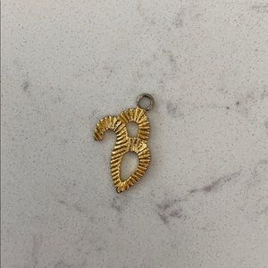 Goldtone Letter B initial pendant